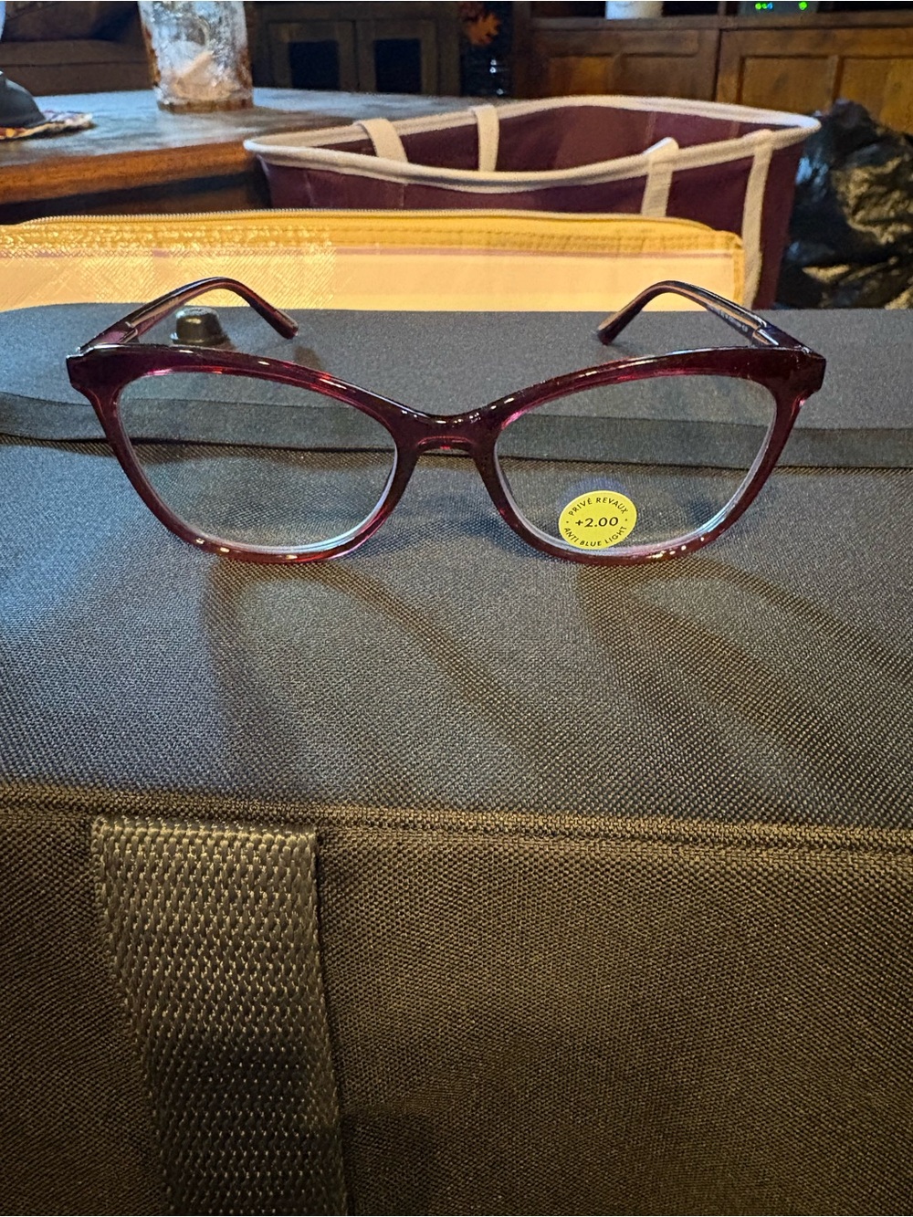 Prive Reveaux Burgundy Cat Reading Glasses +2.00
